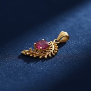 Elegant Ruby-Inspired Gold Pendant for Women